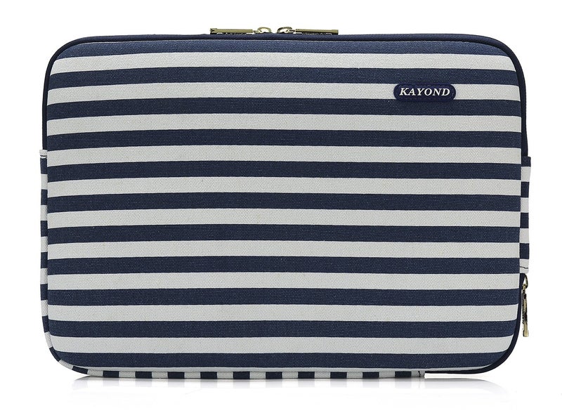kayond Bohemian Canvas Water-Resistant 14 inch Laptop Sleeve Pocket 14.1 inch Laptop case Compatible MacBook Pro 15.4 A1707(14-14.1 inches, Breton Stripe) - Image 2